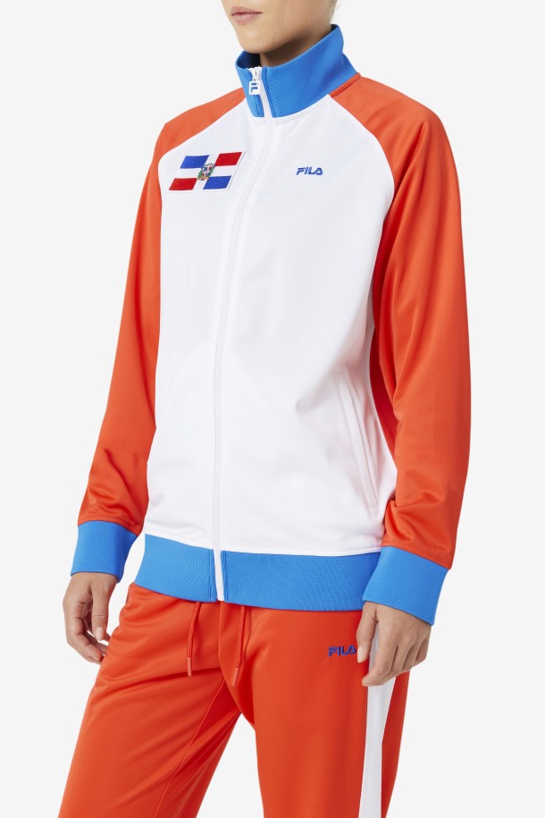 Chaqueta Deportiva Republica Dominicana Fila Outlets Rojo Fuego/blanco/azul