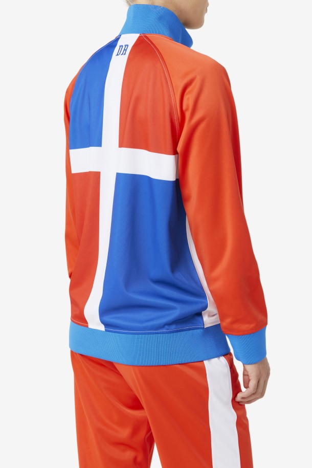 Chaqueta Deportiva Republica Dominicana Fila Outlets Rojo Fuego/blanco/azul