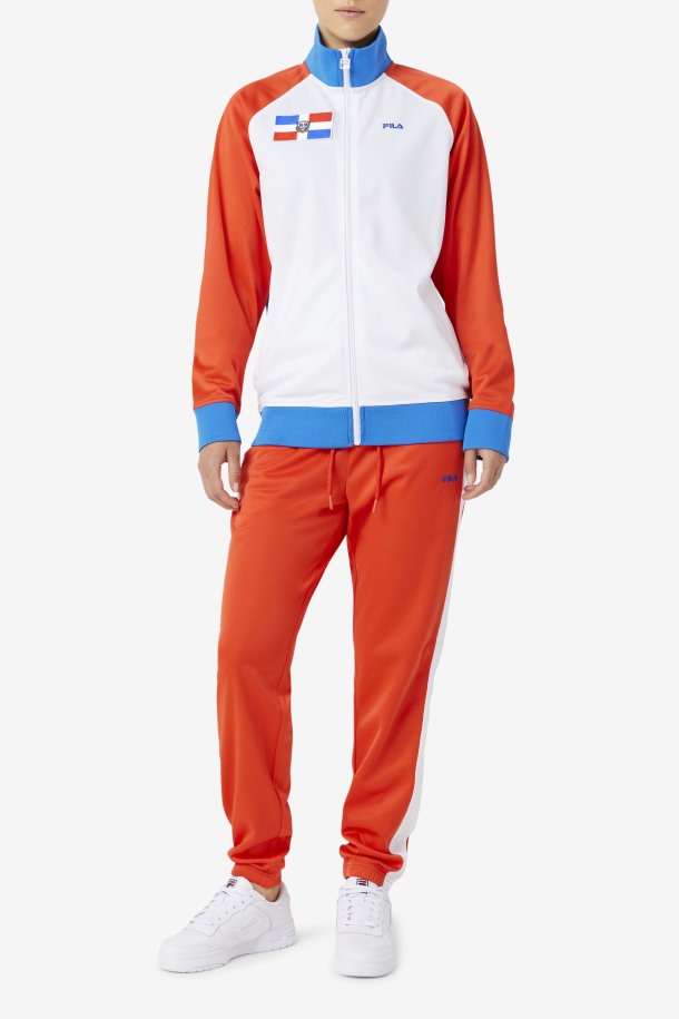 Chaqueta Deportiva Republica Dominicana Fila Outlets Rojo Fuego/blanco/azul