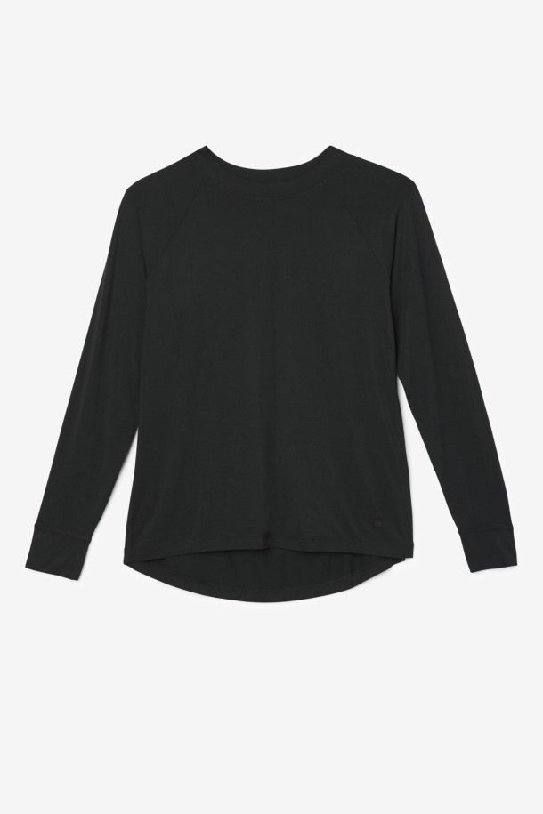 Fi-lux Mesh Back Manga Larga Crew Fila Puntos De Venta Negro