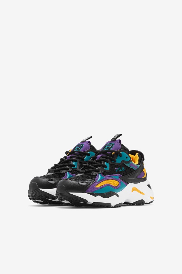 Negro/morado/blanco Niños Pequeños Ray Tracer Apex Fila Outlet