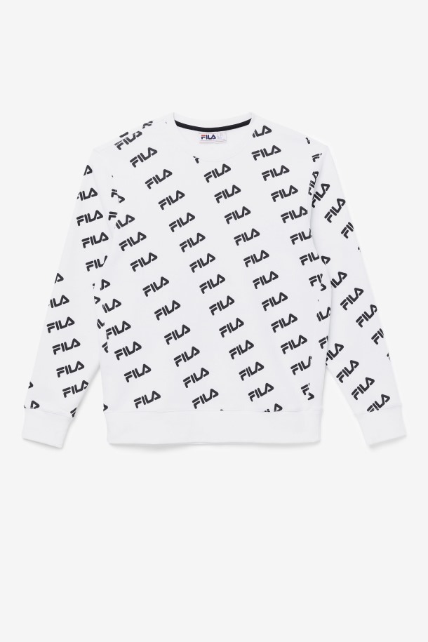 Fila Blanca/negra Diagonal Logo Crew Outlet