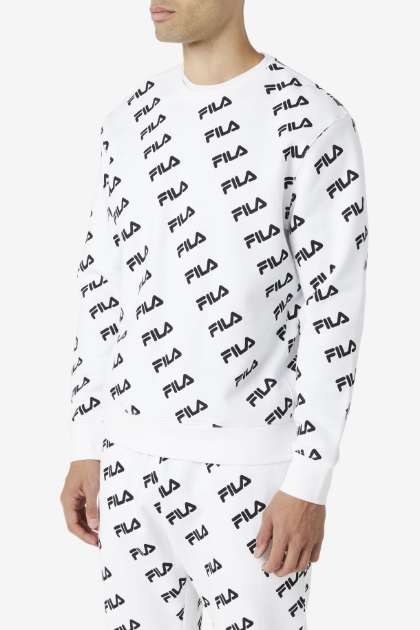 Fila Blanca/negra Diagonal Logo Crew Outlet