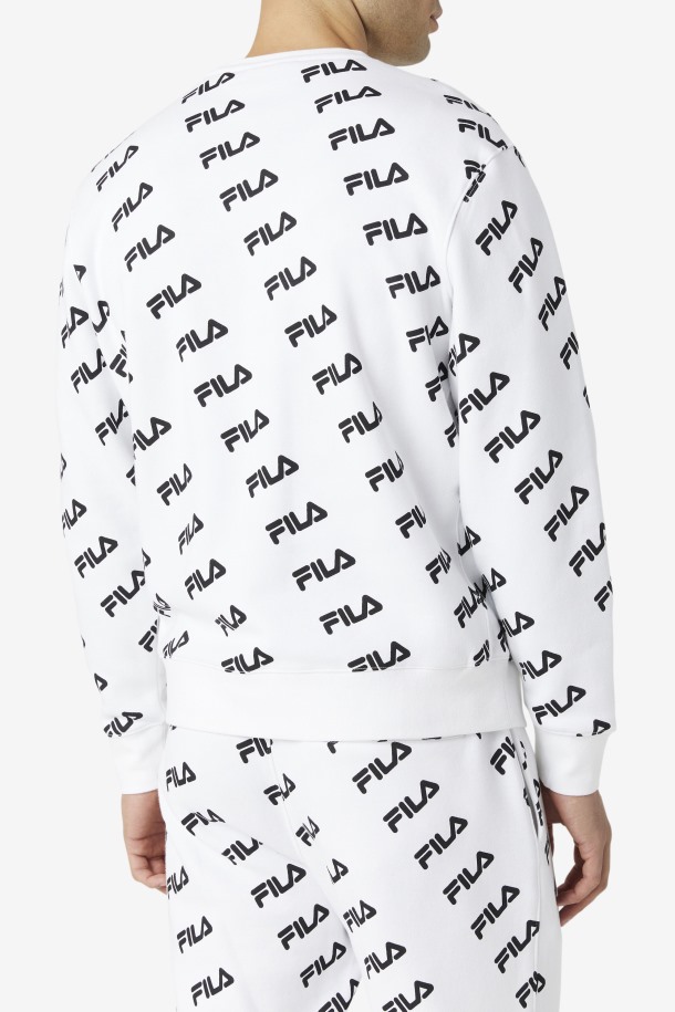 Fila Blanca/negra Diagonal Logo Crew Outlet