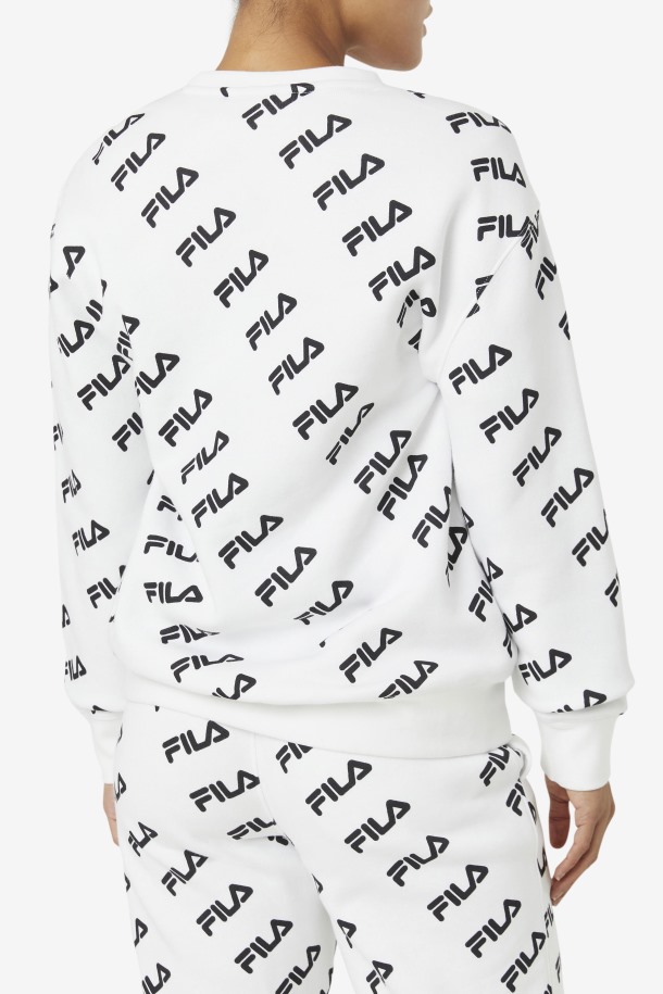 Fila Blanca/negra Diagonal Logo Crew Outlet