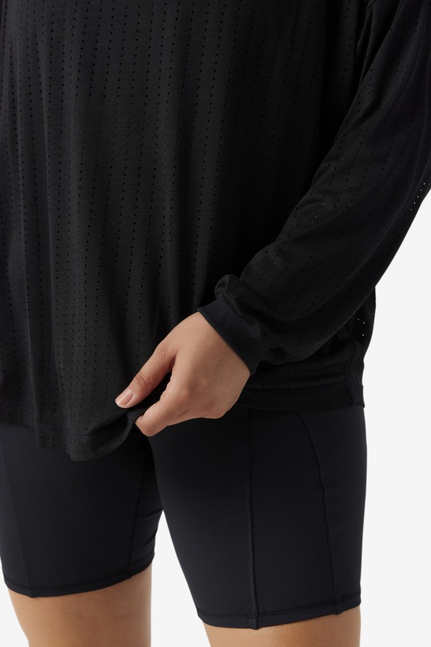 Top Negro De Manga Larga De Malla Fi-lux De Fila Outlets