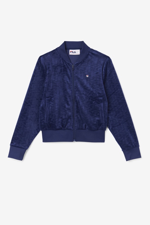 Chaqueta Zenaida Azul Marino Terciopel Algodon Cola Outlet