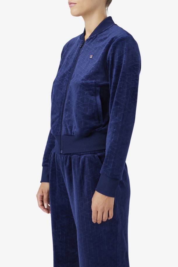 Chaqueta Zenaida Azul Marino Terciopel Algodon Cola Outlet