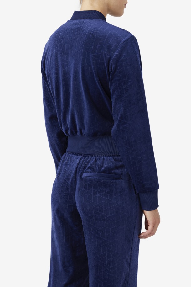 Chaqueta Zenaida Azul Marino Terciopel Algodon Cola Outlet