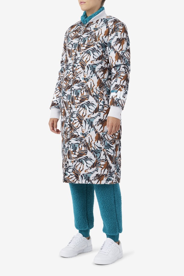 Fila Outlets Giraffe Print Paulana Giraffe Print Abrigo Largo Acolchado