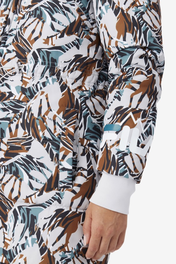 Fila Outlets Giraffe Print Paulana Giraffe Print Abrigo Largo Acolchado