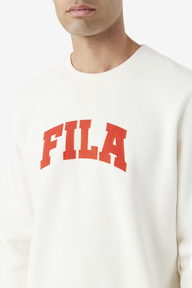 Sudadera Con Cuello Redondo Kory Fila Outlets Gardenia/fiery Red
