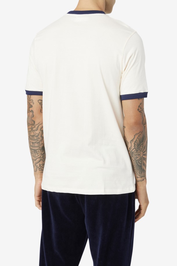 Blanco/peacoat Fila Outlets Marconi Camiseta Ringer