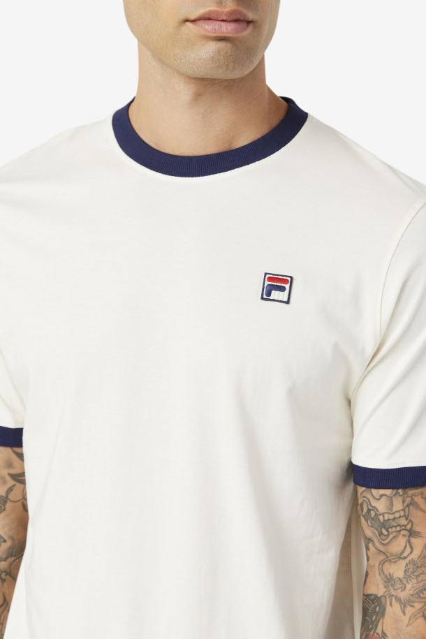 Blanco/peacoat Fila Outlets Marconi Camiseta Ringer