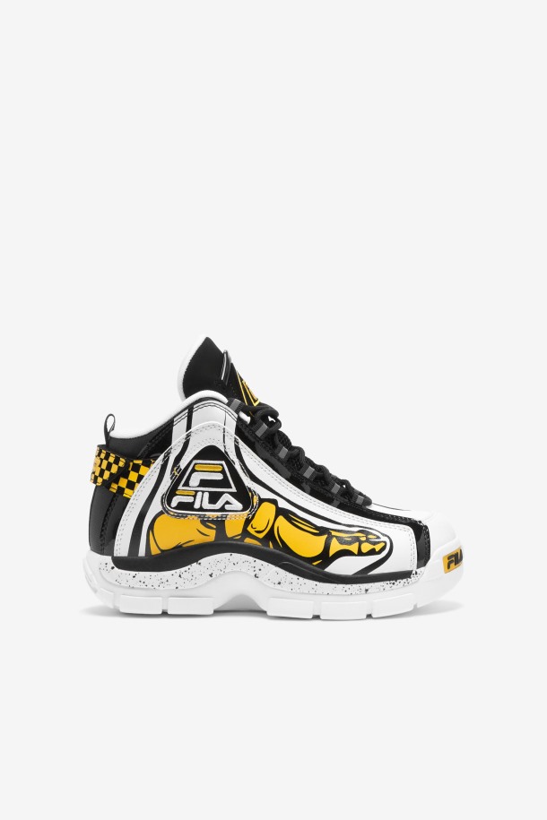 Blanco/negro/limón Niños Grandes Grant Hill 2 Racing Fila Outlet