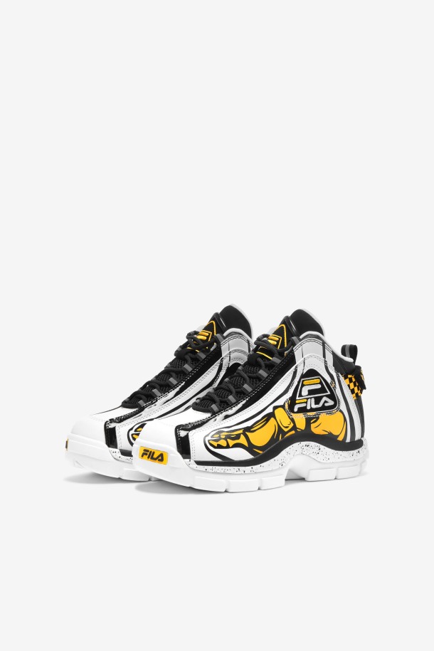 Blanco/negro/limón Niños Grandes Grant Hill 2 Racing Fila Outlet