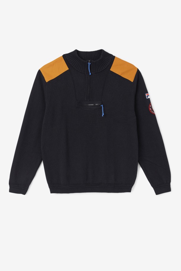Jersey 1/4 Cremallera Negra/adobe Merkle Cola Outlet