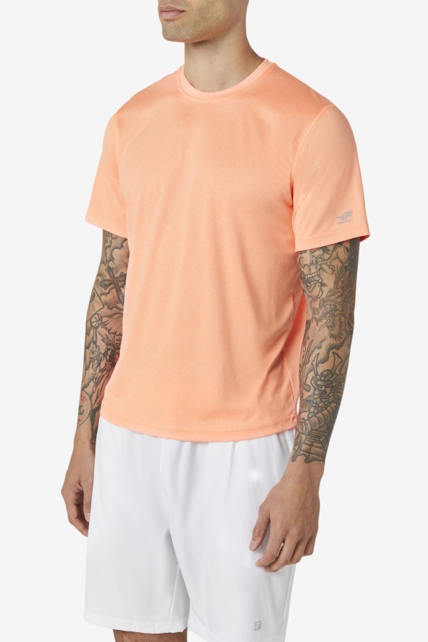 Naranja Jaspeado Pickleball Festoneado Dobladillo Crew Fila Outlet