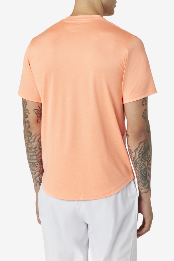 Naranja Jaspeado Pickleball Festoneado Dobladillo Crew Fila Outlet