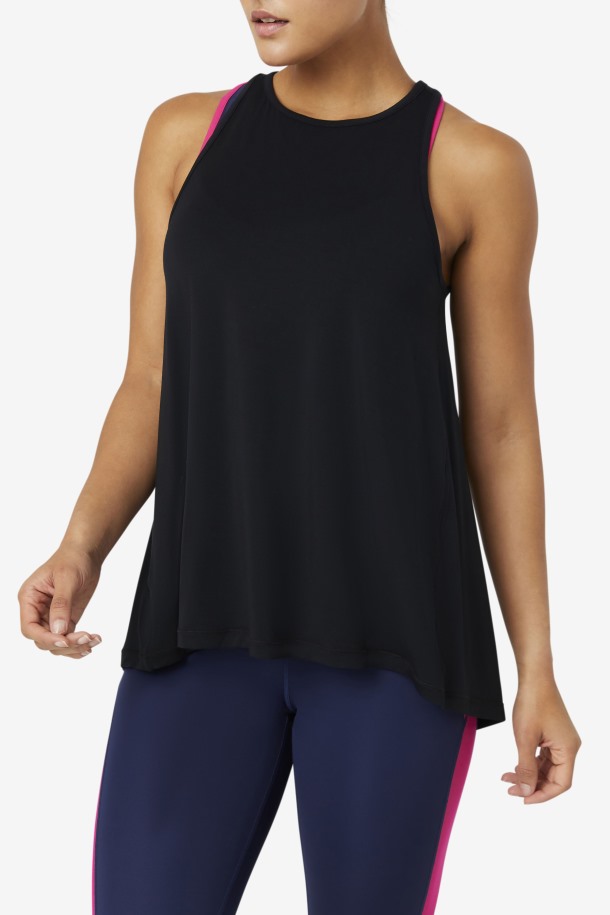 Camiseta De Tirantes Fi-lux Negra Con Espalda Abierta Outlet Fila