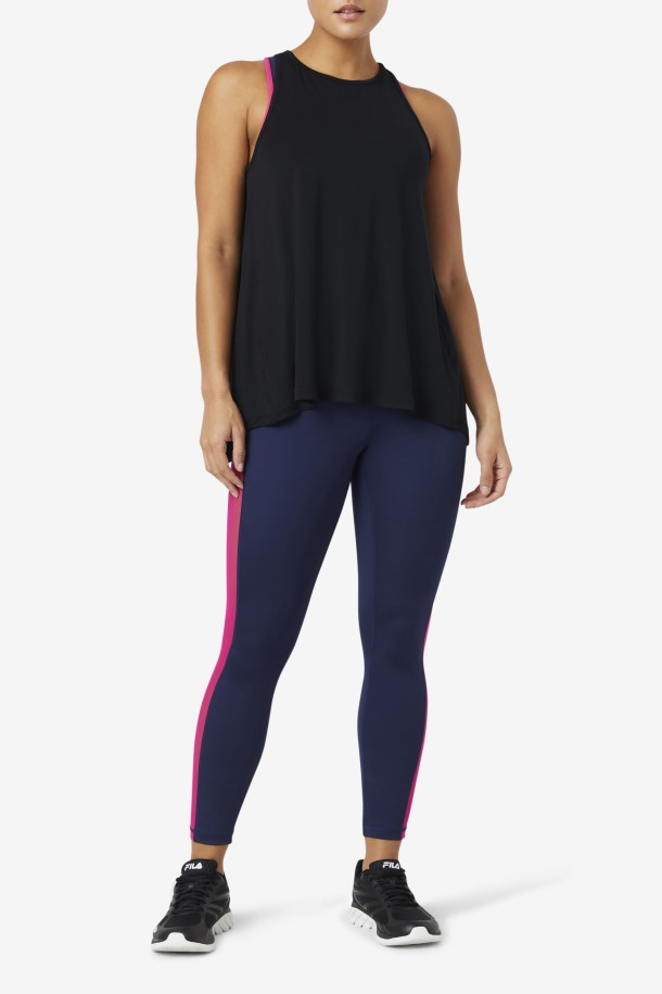 Camiseta De Tirantes Fi-lux Negra Con Espalda Abierta Outlet Fila