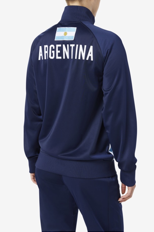 Chaqueta Deportiva Argentina Azul Marino/blanco/mar Báltico Fila Outlet