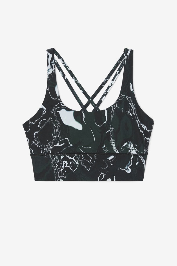 Sujetador Uplift Con Espalda Cruzada Negro Marmol Fila Outlet