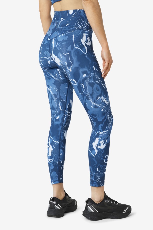 Queue Outlets Leggins Forza Elegant 7/8 Azul Marino Marmol