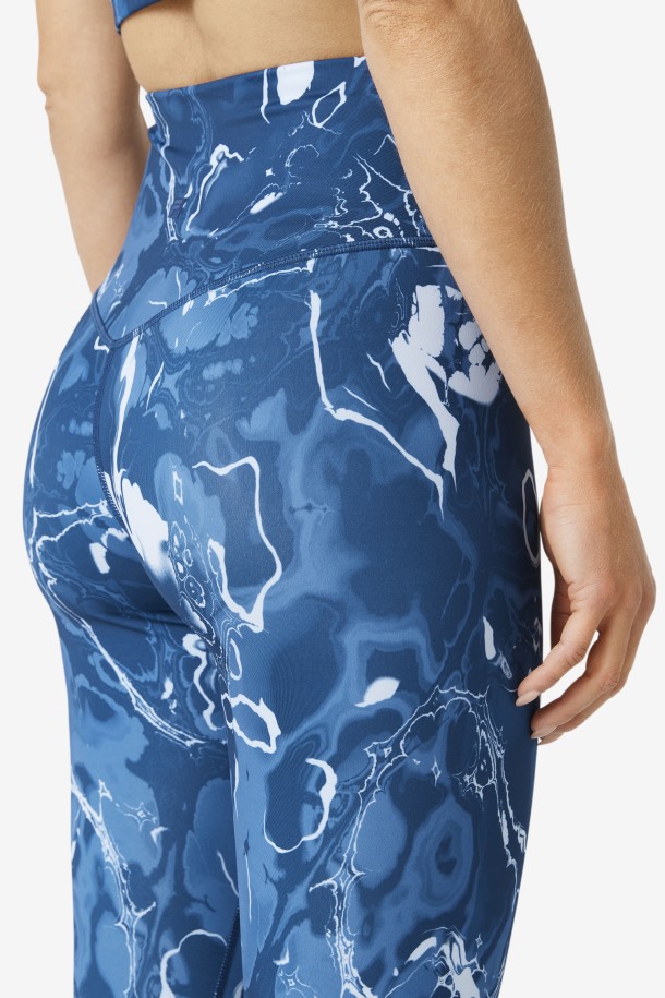 Queue Outlets Leggins Forza Elegant 7/8 Azul Marino Marmol