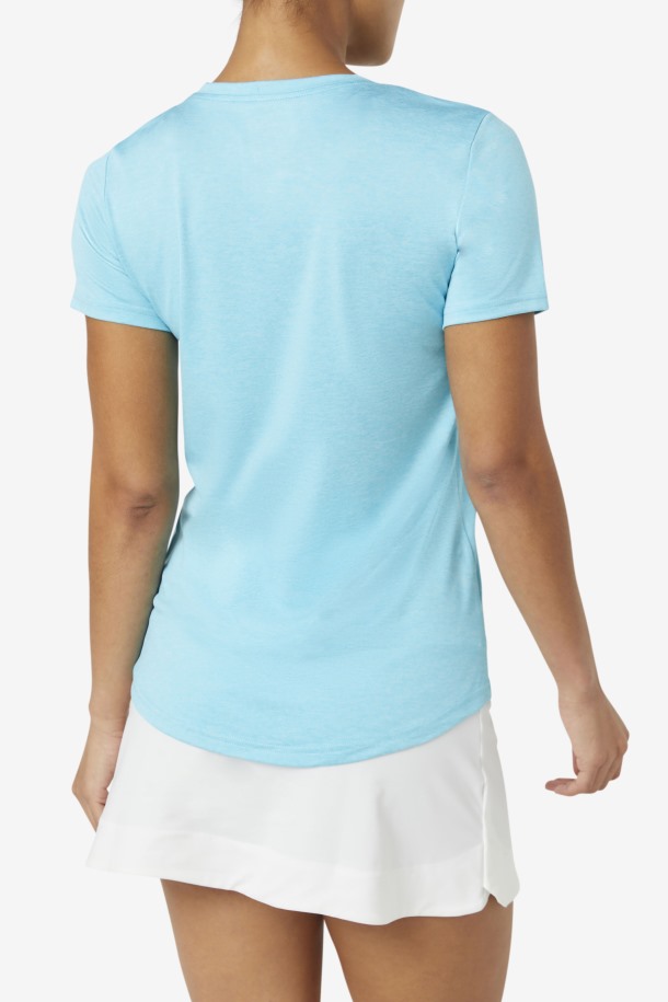 Fila Outlets Pickleball Sedoso Con Cuello En V Bluefish Heather