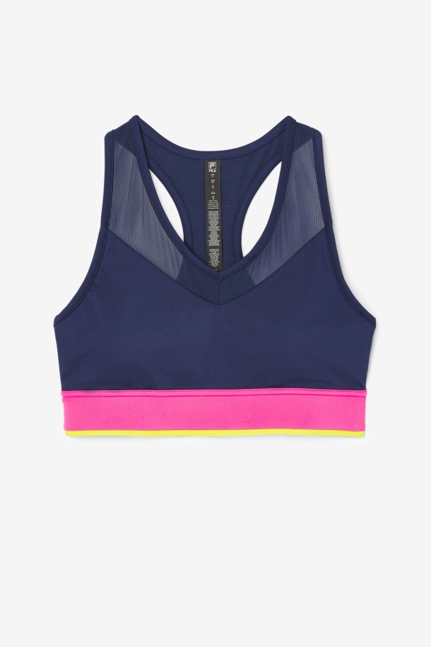 Sujetador Uplift Racerback Azul Marino/azalea/azufre Fila Outlet
