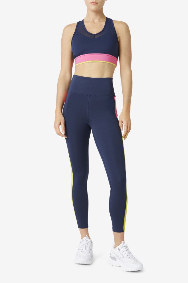 Sujetador Uplift Racerback Azul Marino/azalea/azufre Fila Outlet