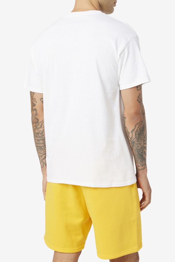 Camiseta De Hombre Con Logo Blanco/azul Marino/rojo Fila Outlet