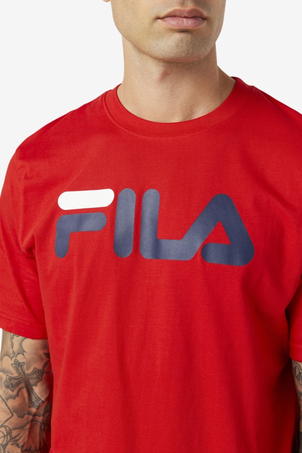Camiseta Roja Con águila De Fila Outlets Para Hombre
