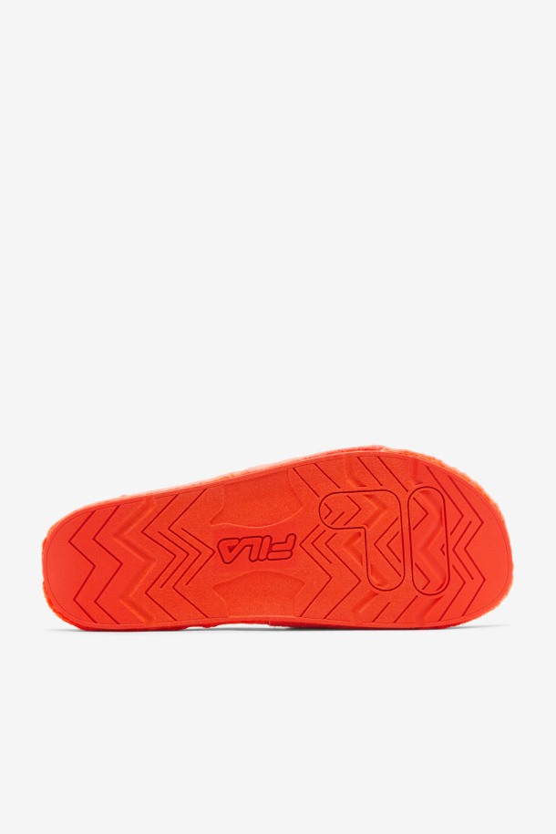 Tomate Cherry/bayou/blanco Fila Outlets Terry Drifter Slide