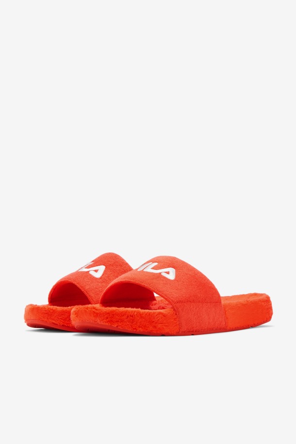Tomate Cherry/bayou/blanco Fila Outlets Terry Drifter Slide