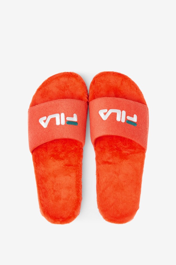 Tomate Cherry/bayou/blanco Fila Outlets Terry Drifter Slide