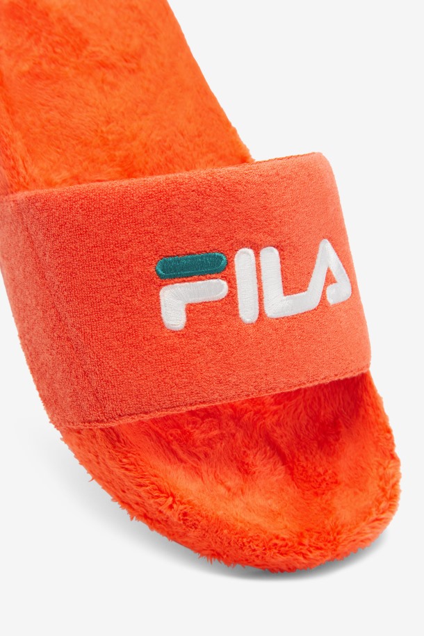Tomate Cherry/bayou/blanco Fila Outlets Terry Drifter Slide