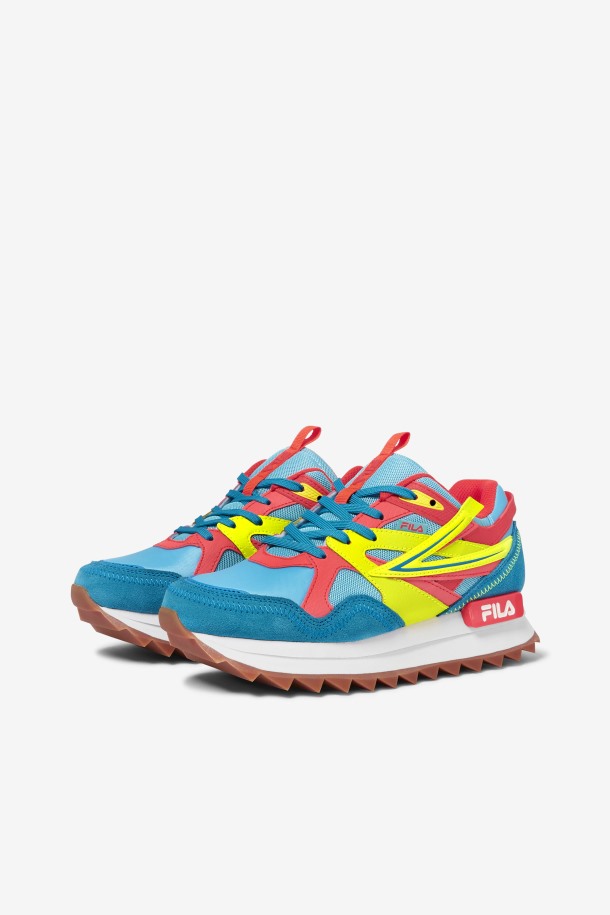 Sandenal Orbit Mujer Fila Outlet Bluefish/yellow/fiery Coral