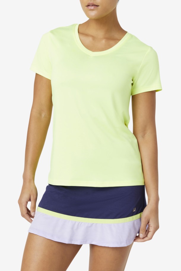 Fila Outlets Yellowheather Pickleball Sedoso Con Cuello En V
