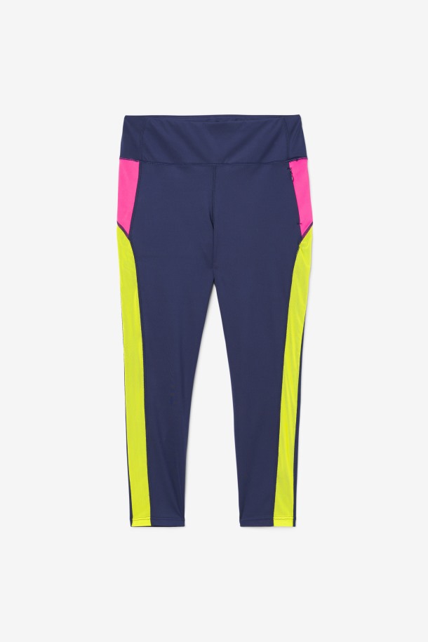 Legging 7/8 Contraste Marino/brillante Rosa/sulfuro Fila Outlet Online