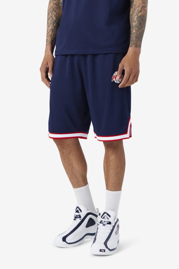 Pantalón Corto De Baloncesto Ovi De Fila Outlets Azul Marino/rojo/blanco