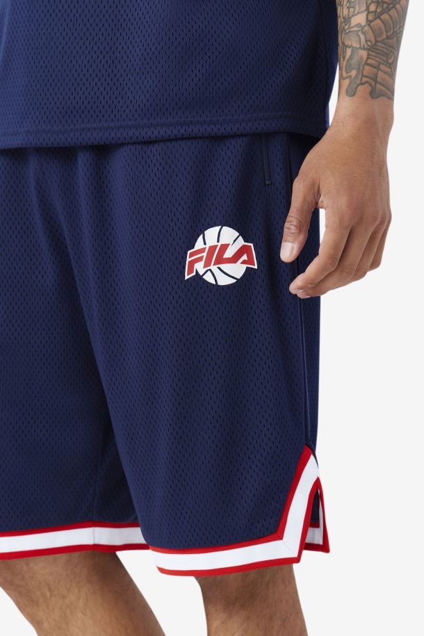 Pantalón Corto De Baloncesto Ovi De Fila Outlets Azul Marino/rojo/blanco