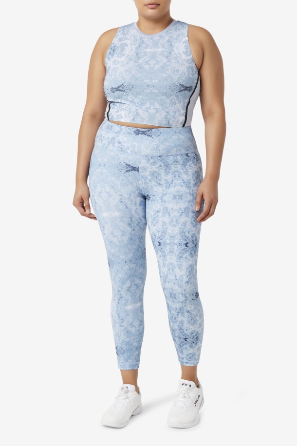 Fila Outlets Azul Niebla Impresión Forza Elegante 7/8 Leggings