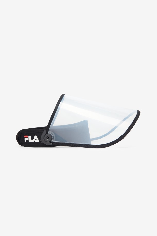 Protector Facial De Plástico Negro/transparente Salidas Fila