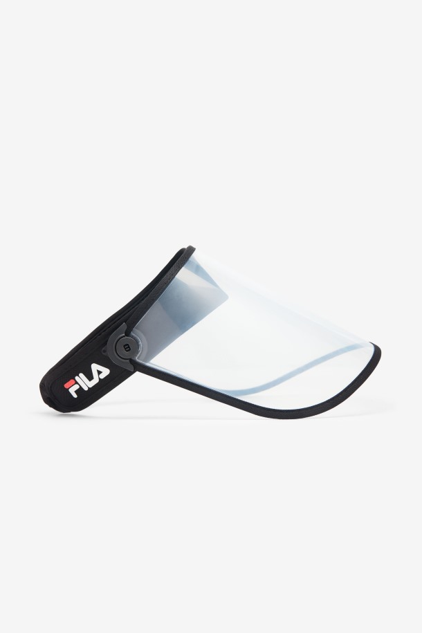 Protector Facial De Plástico Negro/transparente Salidas Fila