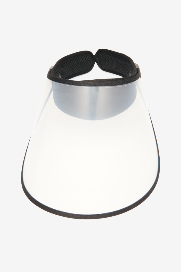 Protector Facial De Plástico Negro/transparente Salidas Fila