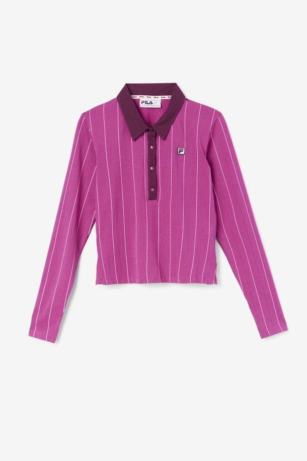 Fila Outlets Red/potpourri/grape Wine Jada Polo De Manga Larga