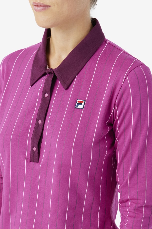 Fila Outlets Red/potpourri/grape Wine Jada Polo De Manga Larga