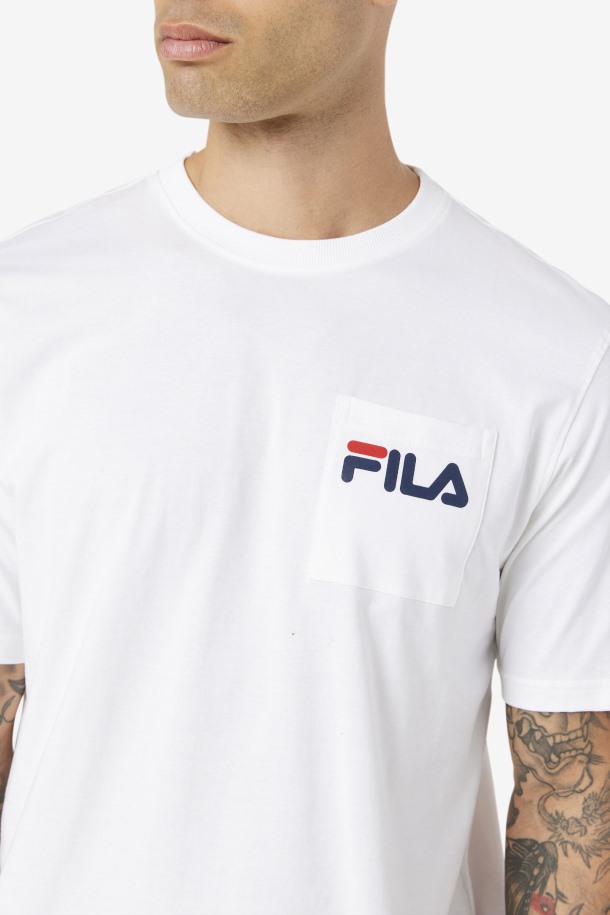 Camiseta Blanca Con Bolsillo Curtis Fila Outlet